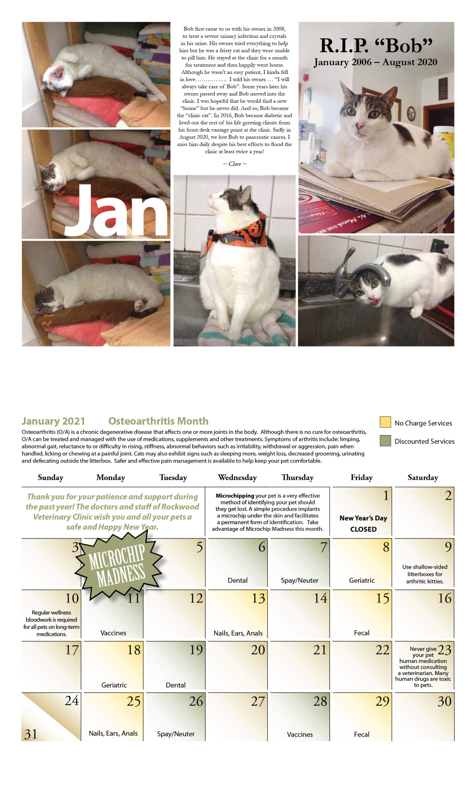 Our Calendar Rockwood Veterinary Clinic